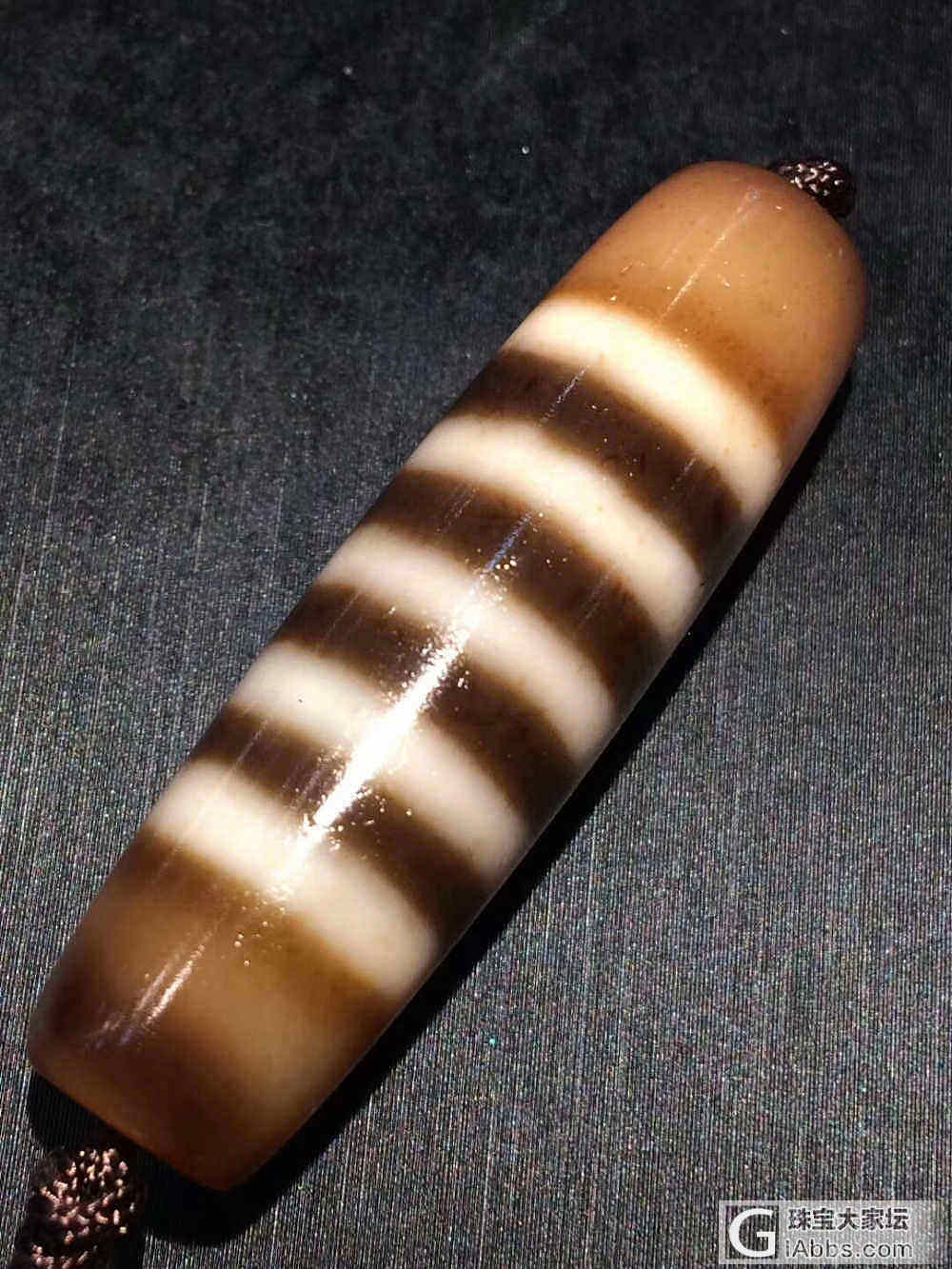 高油朱砂线珠天珠,尺寸12x42mm.佛家圣物,精美殊胜