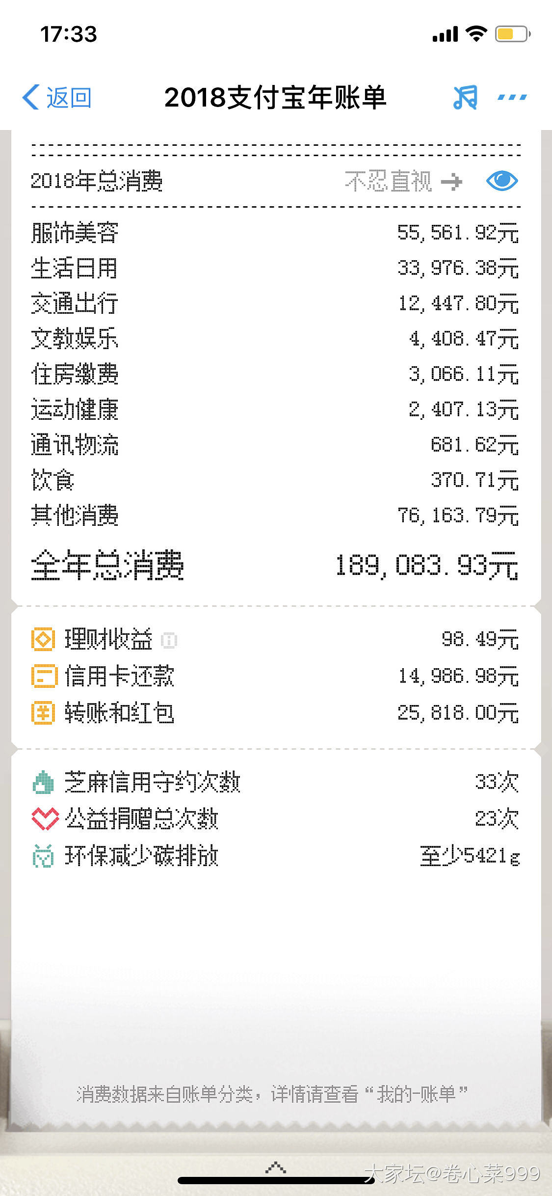 支付宝的账单制作得越来越全面了，做好了被喷的准备~~_闲聊支付宝