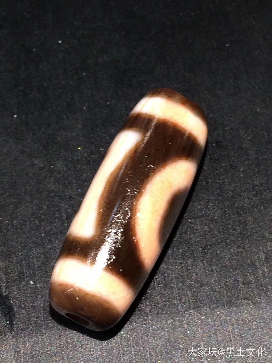 朱砂天地天珠,尺寸:32*12mm,佛家圣物精美殊胜.