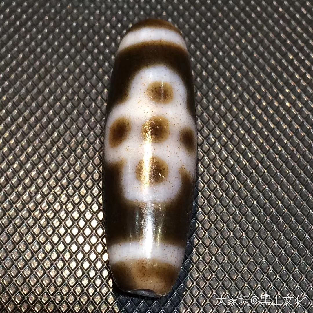 朱砂五眼闪电天珠,尺寸:12x37.5mm,佛家圣物精美时尚.