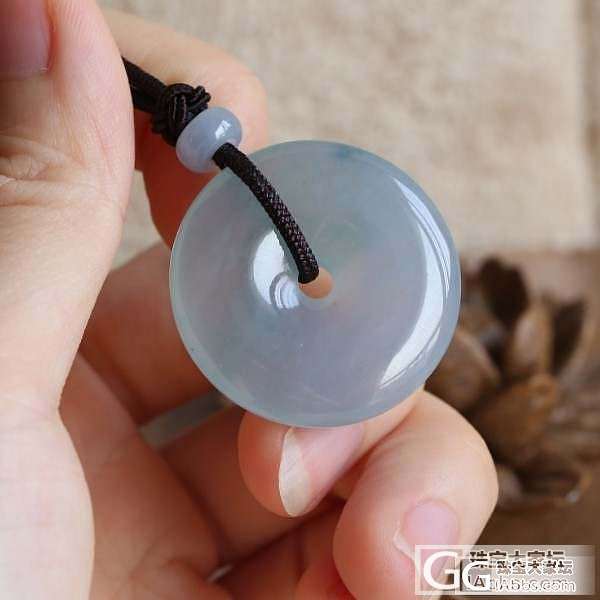 【Dudu】翡翠A货冰飘花蓝紫平安扣_Dudu翡翠