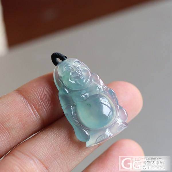 Dudu翡翠A货冰种蓝水佛公 (微信号:dudujade)_Dudu翡翠