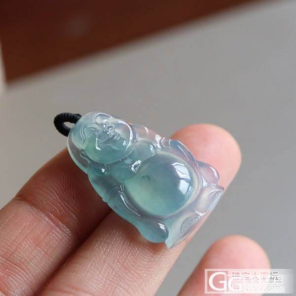Dudu翡翠A货冰种蓝水佛公 (微信号:dudujade)_Dudu翡翠