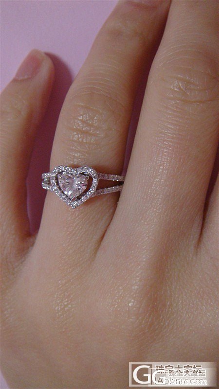 晒结婚戒指，周大福心形钻，50分_钻石