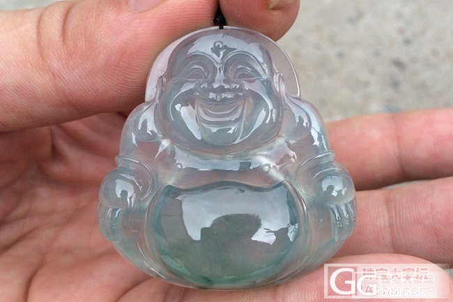 缅甸翡翠玉佛A货笑佛玻璃种 翡翠佛公_翡翠
