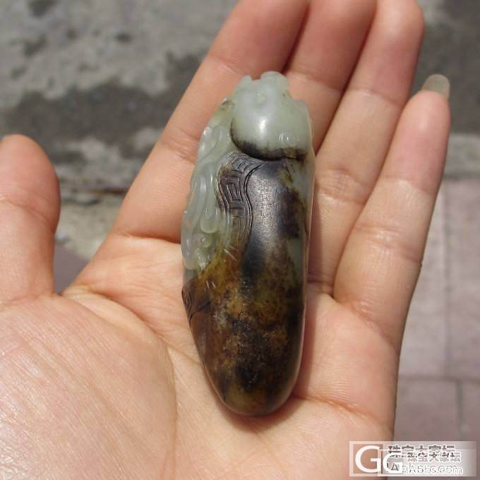 新疆和田玉青花籽料代代数/鼠钱挂件黑白分明_珠宝