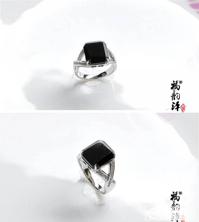 【福韵泽】浓墨含香精品 墨翠戒指女款 18K镶嵌_翡翠