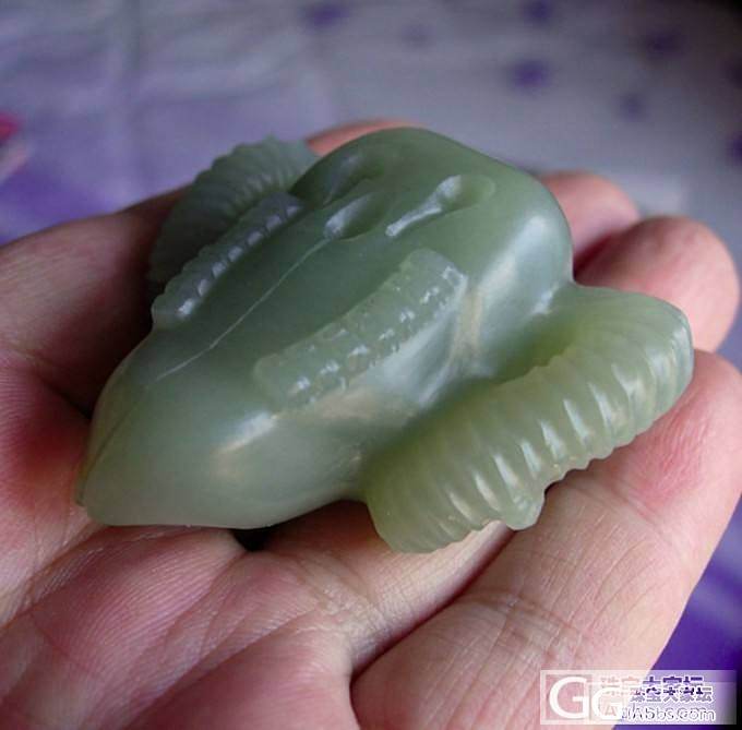 和田玉青白玉特别细腻籽料海派精雕羊头骨特色把件_传统玉石