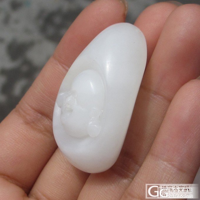 新疆和田玉白玉笑佛挂件_珠宝