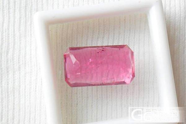 【彩石记】Rubellite桃红色长条碧玺戒面7.6ct_宝石