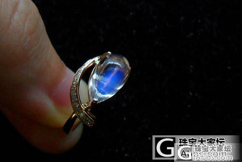 【彩石记】18k玫瑰金钻石镶嵌玻璃月光水滴戒指，12号_宝石