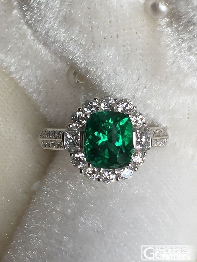 自己收藏的一颗祖母绿，众大神们来点评点评_刻面宝石戒指祖母绿
