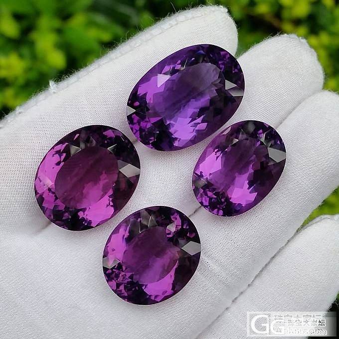晒晒我最近入的紫水晶祼石戒面精品，欢迎交流_紫水晶戒面