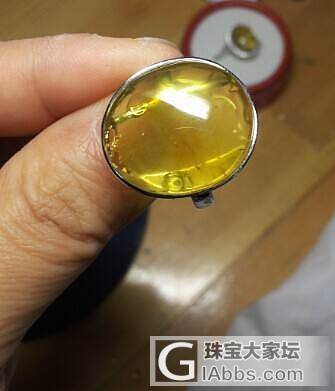 蜜蜡琥珀戒指，925银托，戒面都是自己手工磨的-求速出_有机宝石