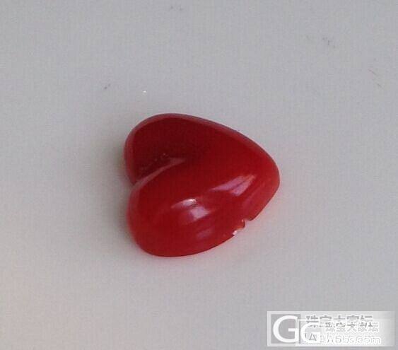 纯天然日本阿卡红珊瑚 心形裸石 戒面 天然有机红宝石 1.66克大裸石_有机宝石