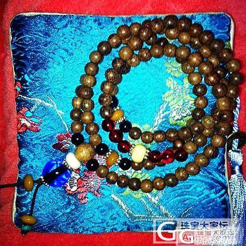 一串味道香甜的沉香佛珠，莲叶祥云紫檀片_文玩