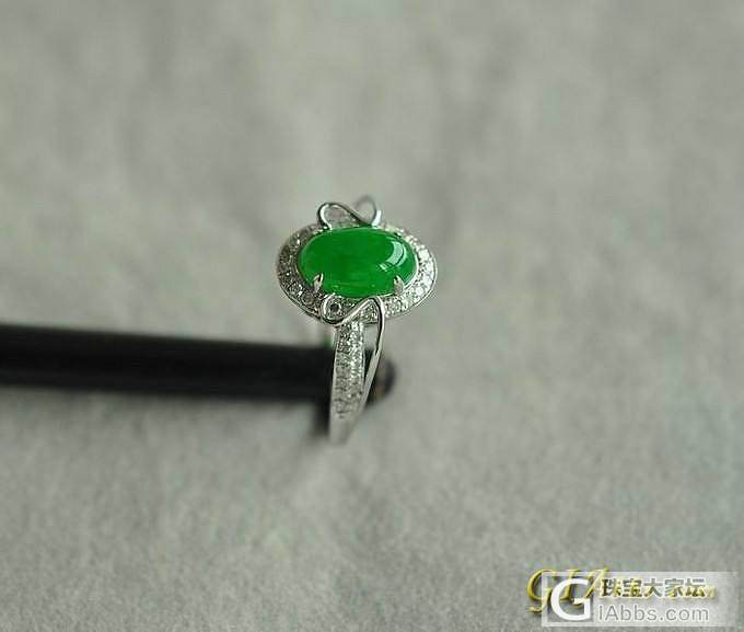 绿色妖姬---18K白金翠色戒指一枚_双儿翡翠
