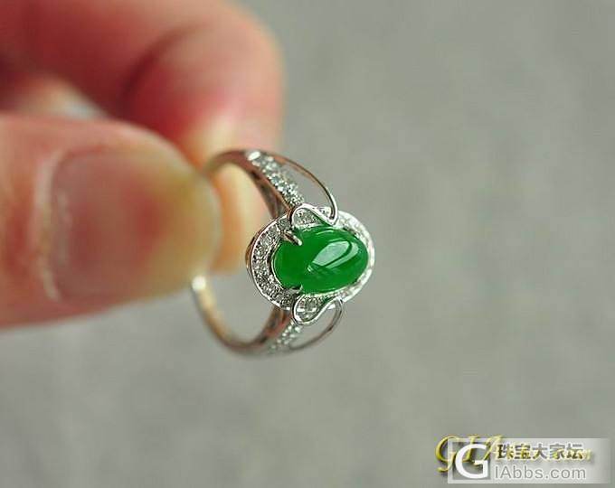 绿色妖姬---18K白金翠色戒指一枚_双儿翡翠