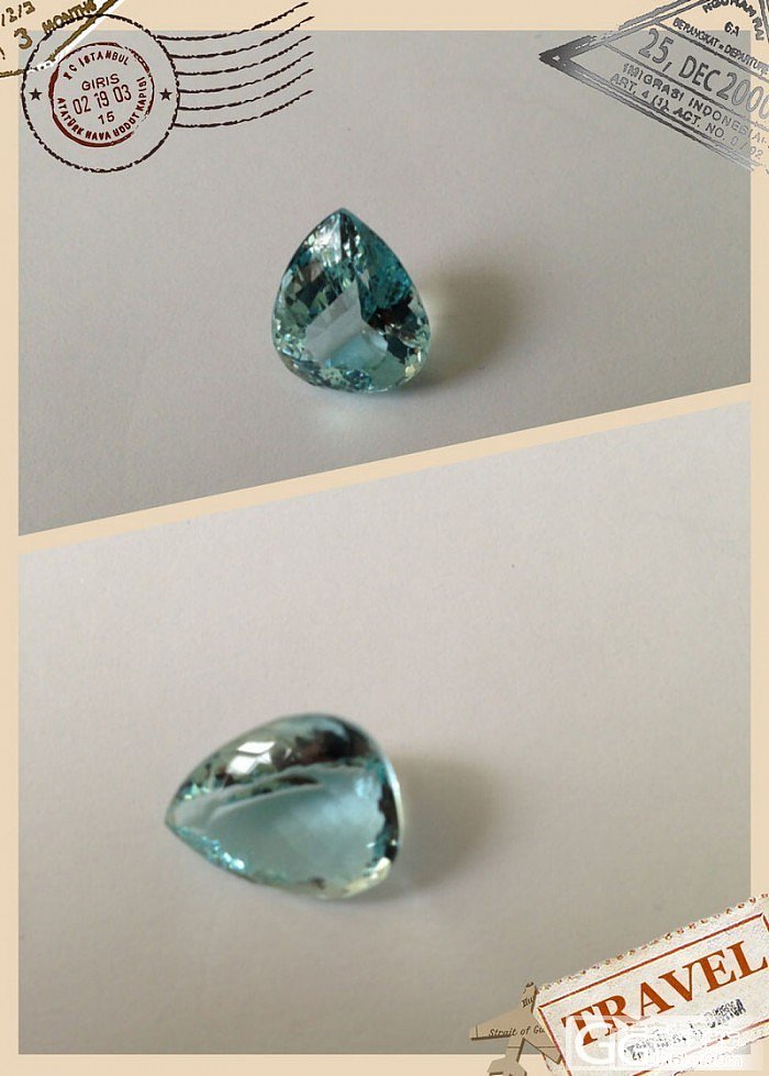 新入手的海蓝宝，8.95克拉，vvs，颜色一般_刻面宝石海蓝宝