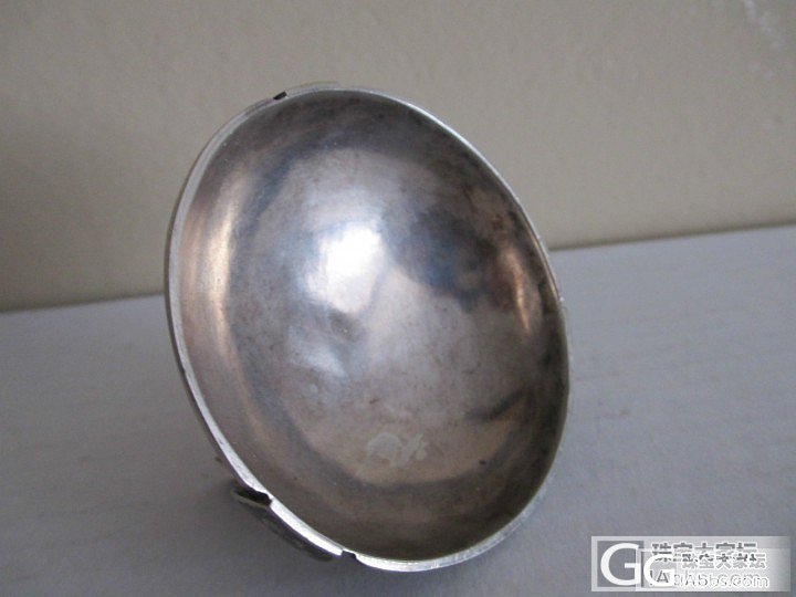 一个沙皇时期乌银镶嵌的纯银鱼子酱碟子_西洋银器老银