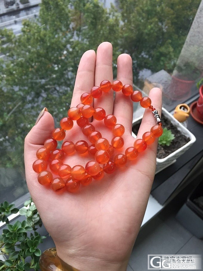逊克北红玛瑙珠链，美美的橘色果冻_玛瑙