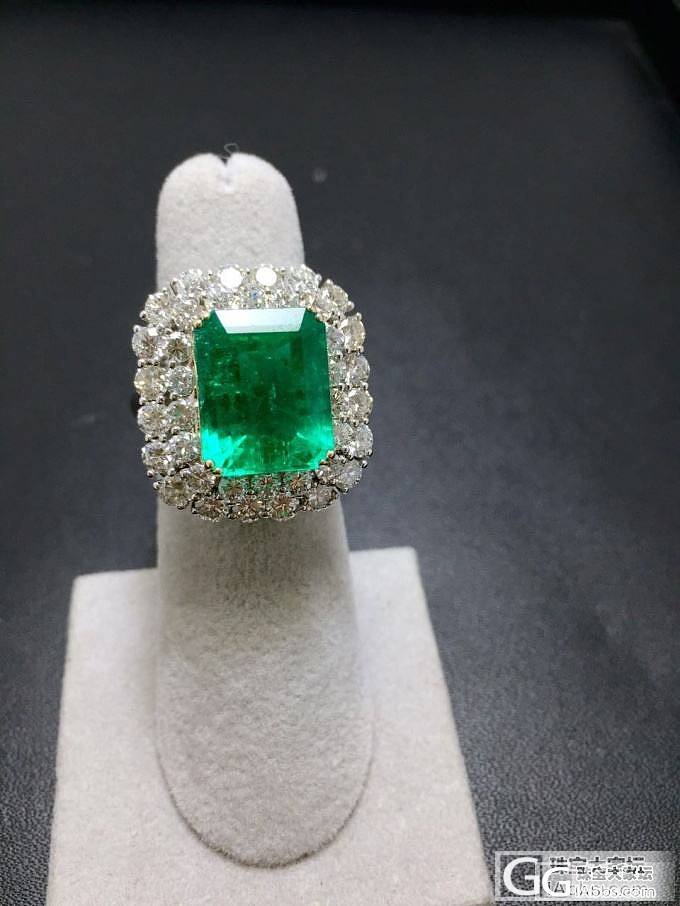 给大家分享一颗9.2克拉哥伦比亚祖母绿钻石大戒指 ！带巴黎证书哦_祖母绿