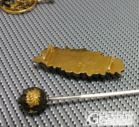 18k金托错金银雕菊花牡丹带扣和错金小银簪_簪子银金