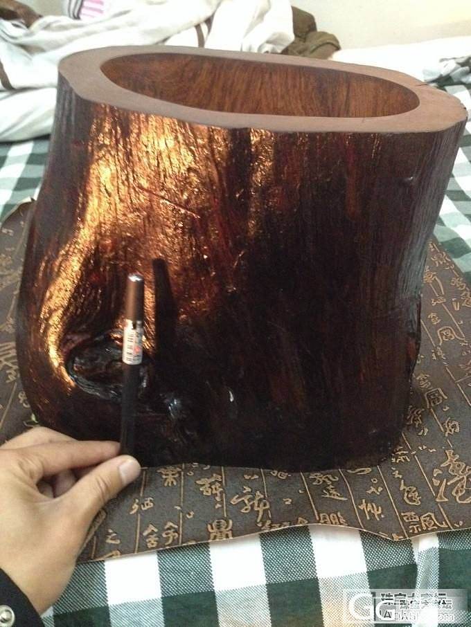 缅甸花梨树桩笔筒，就喜欢这样自然的东西_笔筒花梨木类
