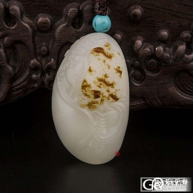 新年献礼——红皮财神_挂件白玉