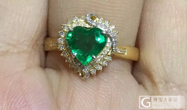 【小凤眼菩提的藏宝阁】祖母绿钻石戒指 18k金