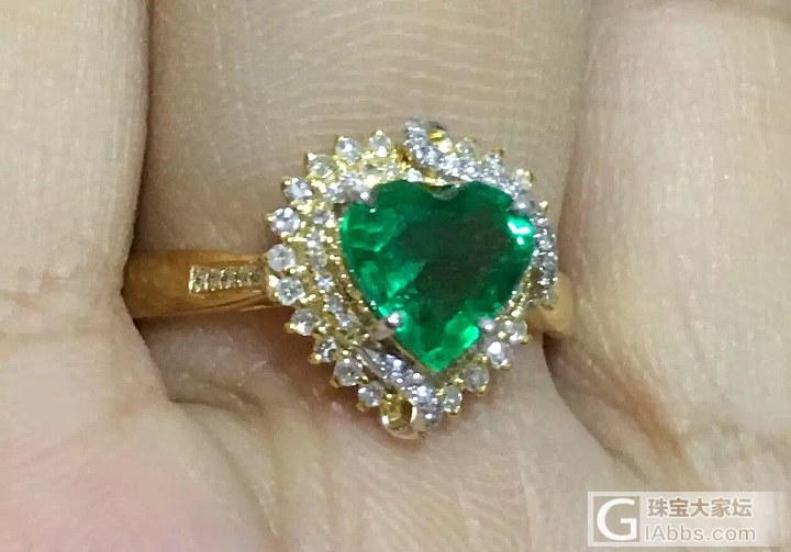 【小凤眼菩提的藏宝阁】祖母绿钻石戒指 18k金