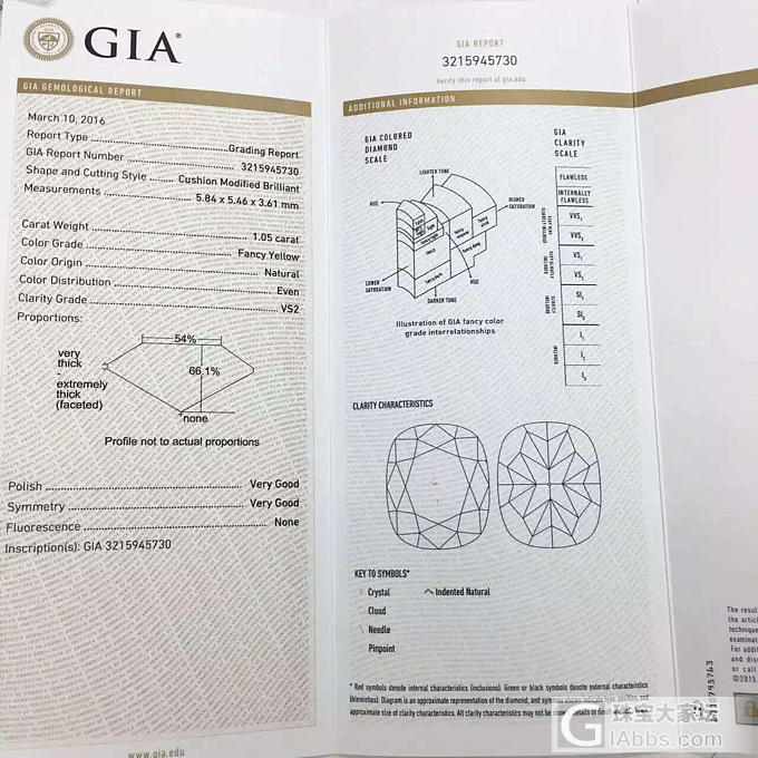 🇺🇸GIA 1.05ct Fancy yellow VS2，实物颜色接近inten..._钻石