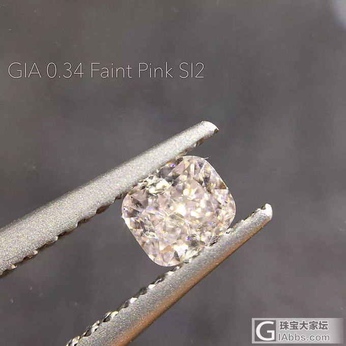 💎 0.34ct   Faint Pink   SI2.  微粉钻  虽然证书净..._彩钻