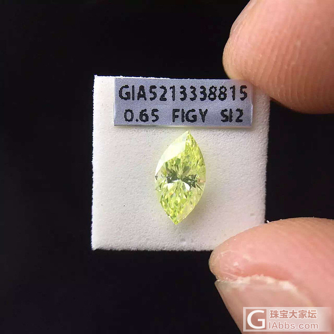 0.65ct   FIGY  SI2  🇺🇸GIA证书  浓彩绿黄钻_彩钻