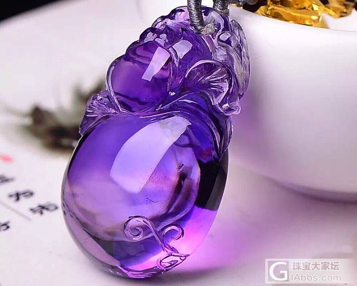 天然紫晶蝶恋花，美的不要不要的，哈哈_紫水晶挂件