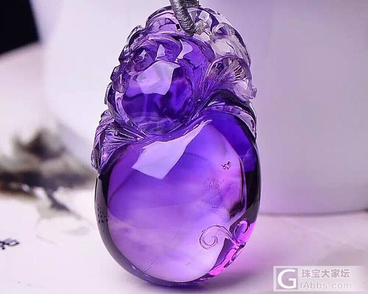 天然紫晶蝶恋花，美的不要不要的，哈哈_紫水晶挂件