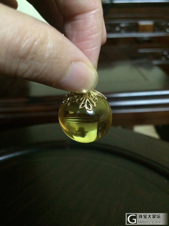 k金镶嵌琥珀净水_K金