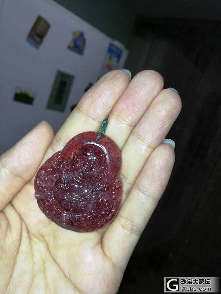 草莓晶手镯   佛公吊坠两枚_吊坠搭配草莓晶