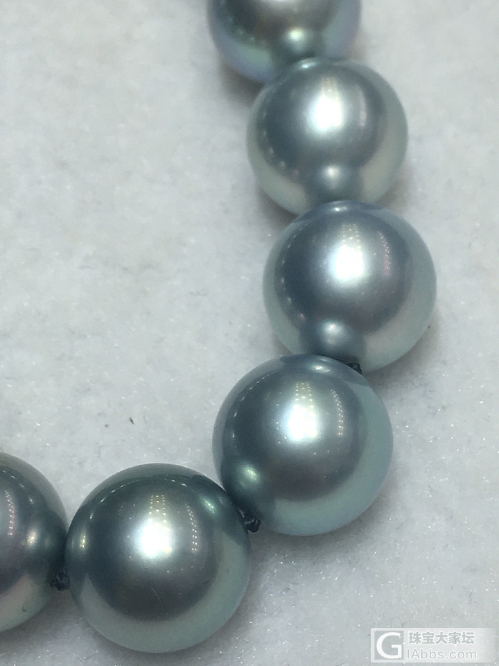 天然灰色大溪地黑珍珠，拼成一条不简单，颜色基本均匀了_海水珍珠珠串珍珠