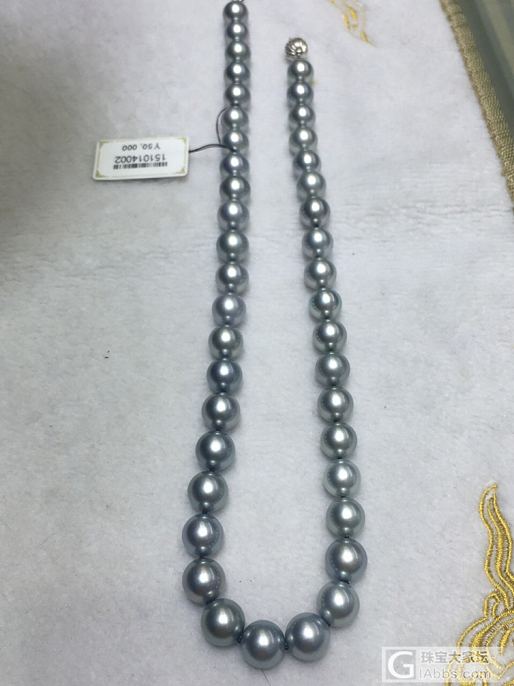 天然灰色大溪地黑珍珠，拼成一条不简单，颜色基本均匀了_海水珍珠珠串珍珠