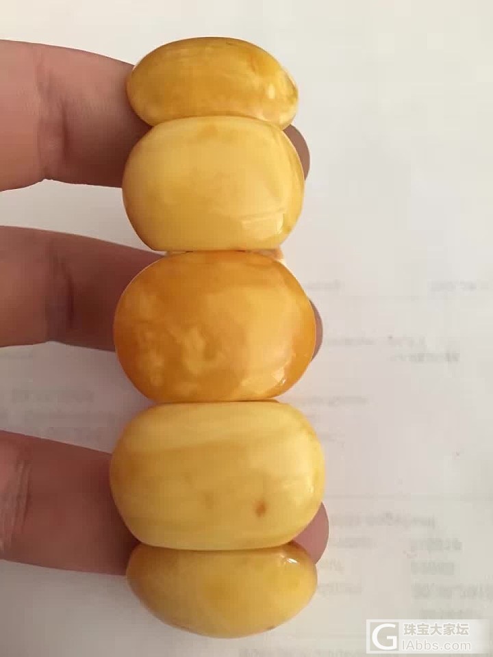 1930 年的白蜜手牌_手排蜜蜡