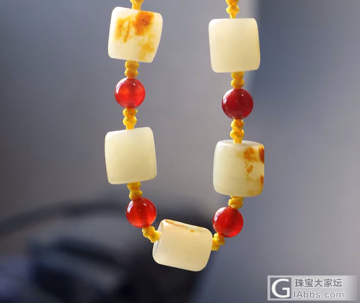 白玉籽料项链_珠串白玉
