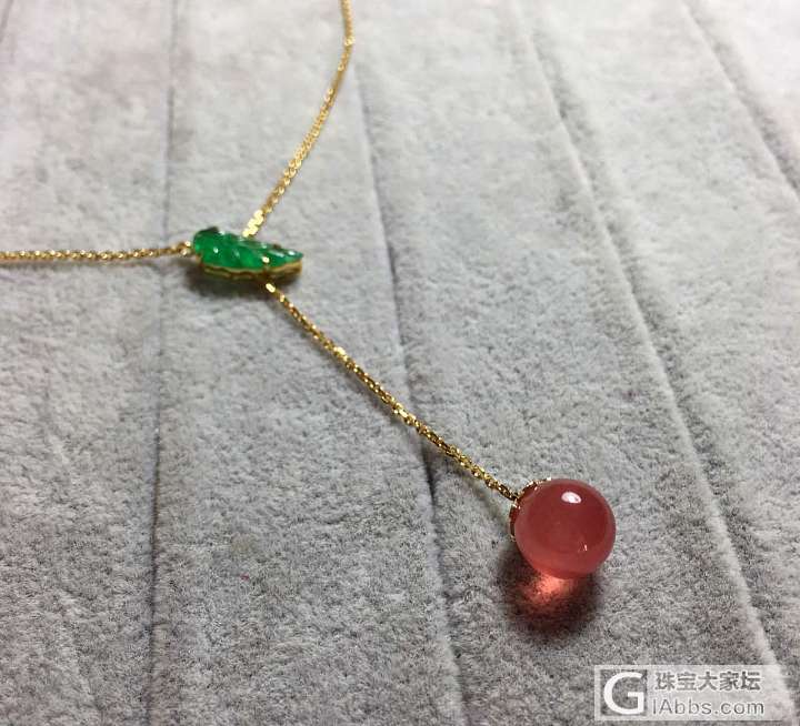 【爱之使者】18金镶嵌爱情果实项链 叶子祖母绿 果子红纹石 超美_首饰珠宝项链红纹石祖母绿