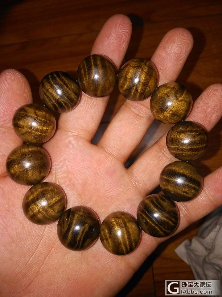 今天做的金丝楠阴沉木水波珠_楠木