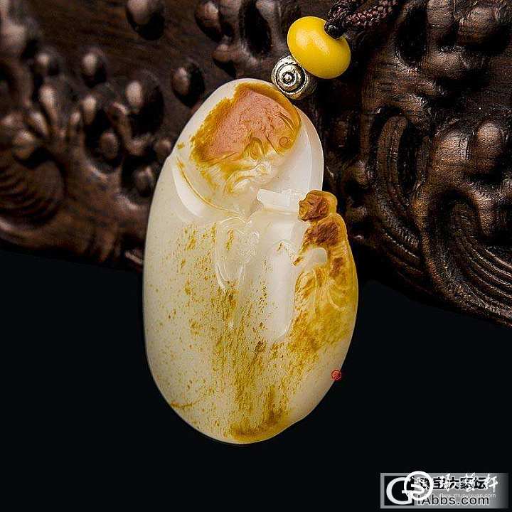 红皮白肉钟馗巧雕_挂件白玉和田玉
