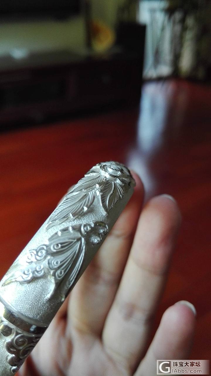 个性牡丹镯收到还图_手镯银