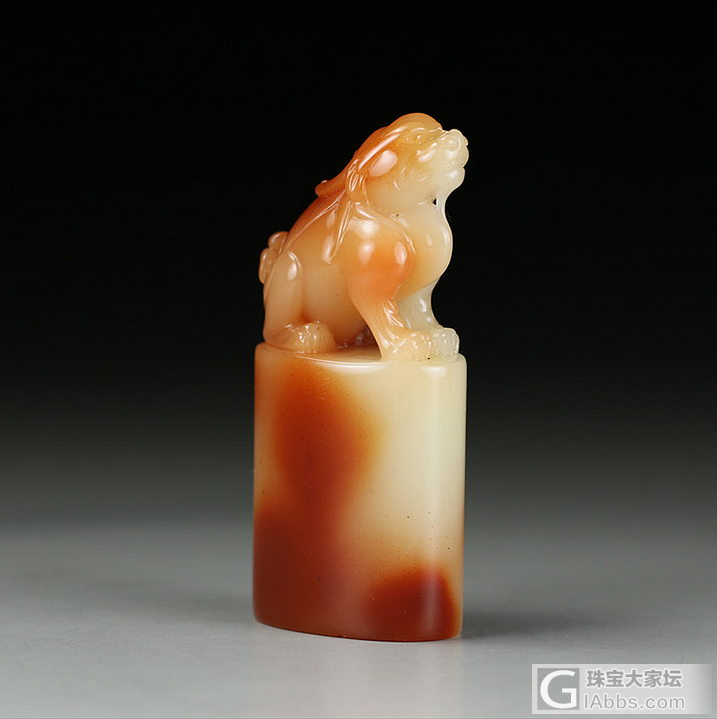 寿山老性巧色结晶芙蓉石 精雕母子情深印章_寿山石