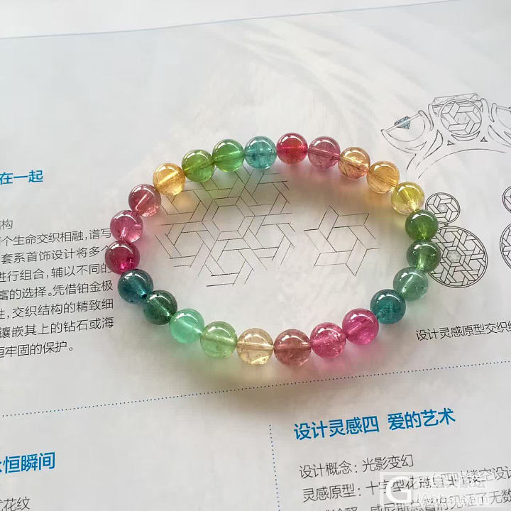 12mm彩虹大珠子_珠串碧玺