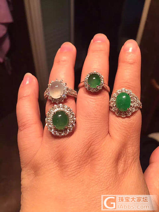 如果大家有个还算可以的小绿蛋，你喜欢什么样的戒指镶嵌款式？_镶嵌翡翠戒指