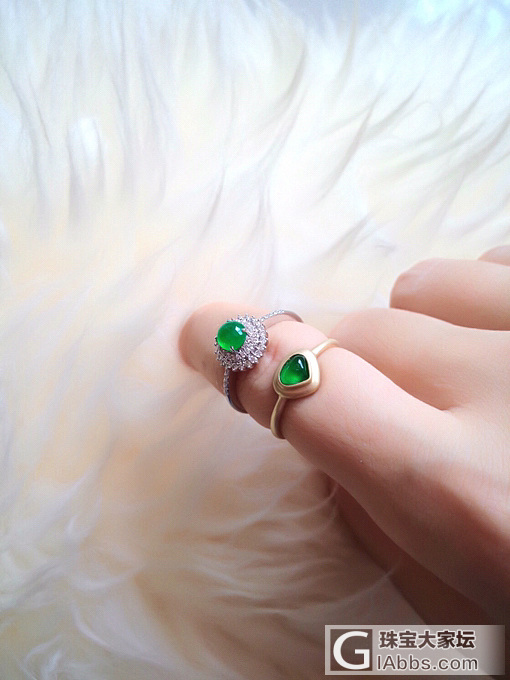 戒指镶嵌好了，两只绿眼睛_戒指翡翠